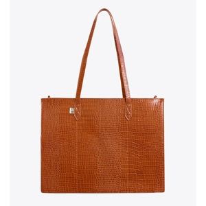 BEIS Work Tote Cognac Croc Large Bag